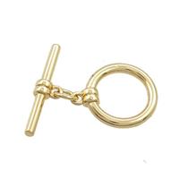 Copper Toggle Clasp Gold Plated, approx 14mm, 21mm [FD13020]