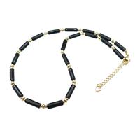 Black Onyx Agate Necklace, approx 4-13mm, 40-45cm length [FD14729]