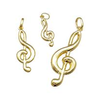 Copper Pendant Musical Note Symbols 18K Gold Plated, approx 12-30mm [FD14731-S]
