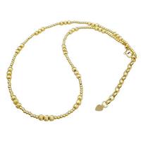 Copper Necklace Adjustable Gold Plated, approx 2.5mm, 4mm, 40-45cm length [FD14803]