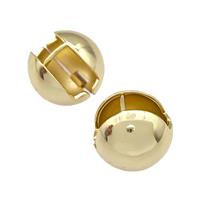 Copper Latchback Earrings Hollow Button Gold Plated, approx 16mm [FD15020]