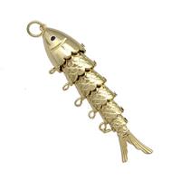 Copper Fish Pendant Gold Plated, approx 13-60mm [FD15044]