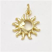 Copper Sun Moon Charms Pendant Gold Plated, approx 15mm [FD15738]