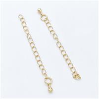 Copper Necklace Extender Gold Plated, approx 3x4mm, 50mm length [FD17306]