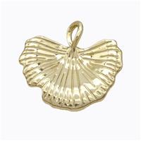 Copper Ginkgo Leaf Pendant Gold Plated, approx 28-30mm [FD17595]