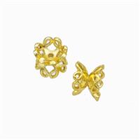 Copper Beadcaps Double Gold Plated, approx 6.5mm [FD17862]