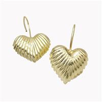 Copper Heart Hook Earrings Gold Plated, approx 25mm [FD18094]