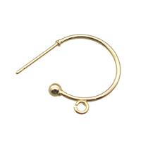 copper hoop earring, gold plated, approx 15mm dia [FN15858]