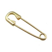 copper Safety Pin, gold plated, approx 9-32mm [FN21295]
