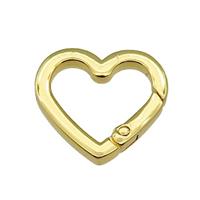 copper Carabiner Clasp, heart, gold plated, approx 22mm [FN26831-S]