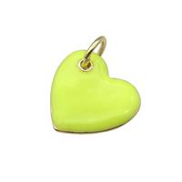 copper Heart pendant with yellow enamel, gold plated, approx 16mm [FN27664]