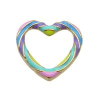 copper Heart pendant with rainbow enamel, gold plated, approx 19mm [FN27679]
