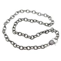 iron necklace chain, antique silver, approx 7-9mm, 45cm length [FN28270]