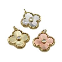 copper Clover pendant, gold plated, mixed, approx 17.5mm [FN28735]