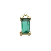 copper rectangle pendant pave green zircon, gold plated, approx 7mm [FN29741]