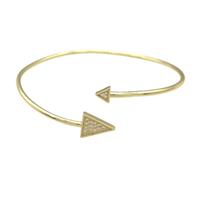 Copper Bangle Pave Zircon Triangle Gold Plated, approx 6mm, 10-12mm, 55-65mm [FN31515]