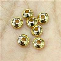 Copper Rondelle Spacer Beads 18K Gold Plated, approx 6mm [FN31845-6MM]