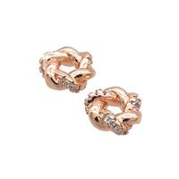 Copper Rondelle Spacer Beads Pave Zircon Rose Gold, approx 8mm [FN33241]