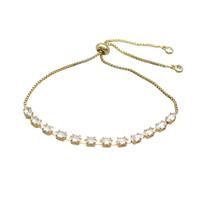 Copper Bracelet Pave Crystal Glass Adjustable Gold Plated, approx 3-6mm, 25cm length [FN36584]