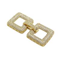 Copper Clasp Pave Zircon Gold Plated Square, approx 18mm, 40mm [FN37048]