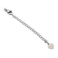 Copper Necklace Extender Chain Heart Platinum Plated, approx 50mm length [FN37112]