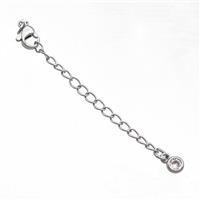 Copper Necklace Extender Chain Platinum Plated, approx 50mm length [FN37120]