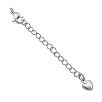 Copper Necklace Extender Chain Heart Platinum Plated, approx 50mm length [FN37124]