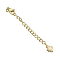 Copper Necklace Extender Chain Heart Gold Plated, approx 50mm length [FN37125]