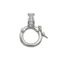 Copper Bails Pave Zircon Platinum Plated, approx 9mm, 15mm [FN37724]