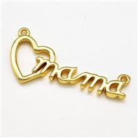 Mama Heart Copper Pendant 2loops Gold Plated, approx 5-35mm [FN41205]