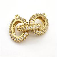 Copper Link Pendant Pave Zirconia Gold Plated, approx 13-16mm, 30mm [FN41836]
