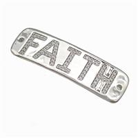 Copper FAITH Connector Pave Zirconia Platinum Plated, approx 14-48mm [FN42786]