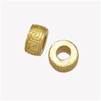 Copper Rondelle Beads Reander Large Hole Gold Plated, approx 6.5mm, 3mm hole [FN42903]