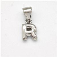 Copper Letter-R Pendant Platinum Plated, approx 6-7mm [FN43926]