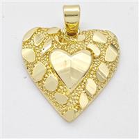 Copper Heart Pendant Nugget Gold Plated, approx 20mm [FN44590]
