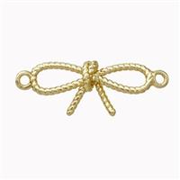 Copper Bowknot Connector Gold Plated, approx 9-20mm [FN45570]