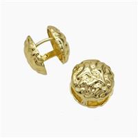 Copper Coin Latchback Earrings Hammered Gold Plated, approx 16mm [FN47710]