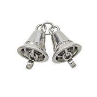 Copper Bell Pendant Pave Zirconia Platinum Plated, approx 9mm [FN48737]
