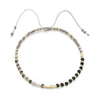 Spinel Bracelet with Rutilated Quartz, adjustable, approx 3mm, 16-24cm length [FR10429]