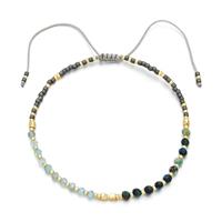 Natural Turquoise Bracelet with Aquamarine, adjustable, approx 3mm, 16-24cm length [FR10431]