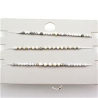 White Howlite Turquoise Bracelet Adjustable, approx 1.8-2.5mm, 16-23cm length [FR10525]