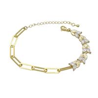Copper Bracelets Pave Zircon Gold Plated, approx 8-10mm, 5-15mm, 15-20cm length [FR10625]