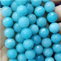 aqua Agate Beads, faceted round, approx 14mm dia [GA1697-14MM]