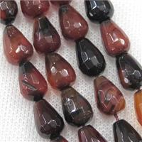 fancy agate beads, faceted teardrop, approx 10-14mm [GA1826]