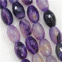 purple Agate beads, faceted barrel, approx 8-12mm [GA1830]
