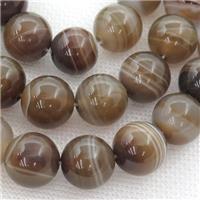 coffee stripe Agate beads, round, approx 8mm dia [GA1873-8MM]