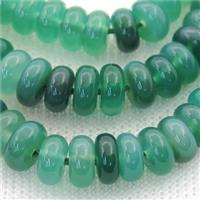 natural Agate rondelle beads, green treated, approx 5x8mm [GA1915-5X8MM]