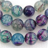 Stripe Agate Beads Multicolor Dye Smooth Round, approx 4mm dia [GA1944-4MM]