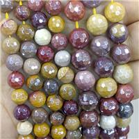 faceted round Mookaite Beads, electroplated, approx 8mm dia [GA1957-8MM]