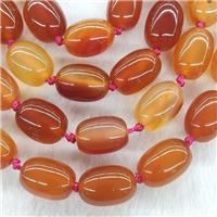 Red Carnelian Agate Barrel Beads, approx 14-20mm [GA2400]